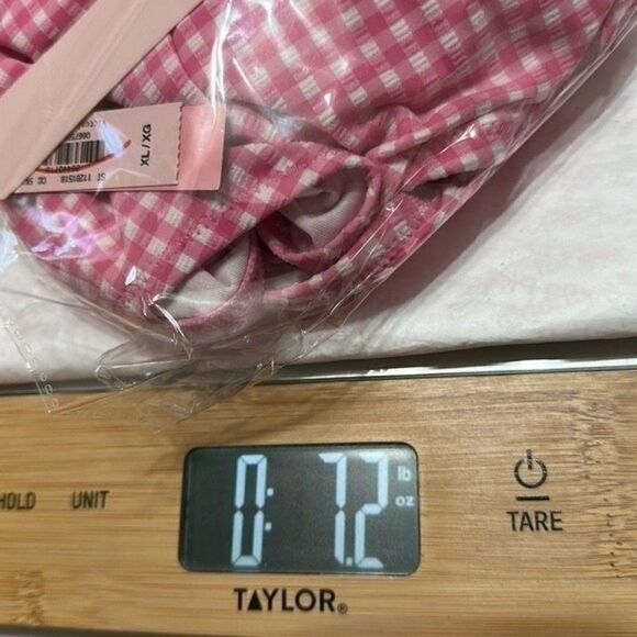 NWT VICTORIA’S SECRET GINGHAM CUT OUT PINK PADDED ONE PIECE SWIMSUIT XL - Picture 9 of 10
